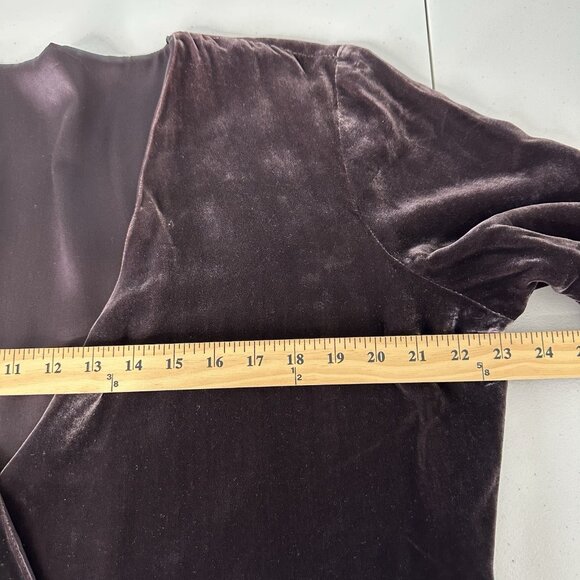 Chocolate Brown Cardigan Velvet Topper Size XL Satin Reversible - Picture 5 of 11
